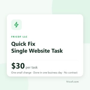 Quick Fix — $30 per website task from FRICOF